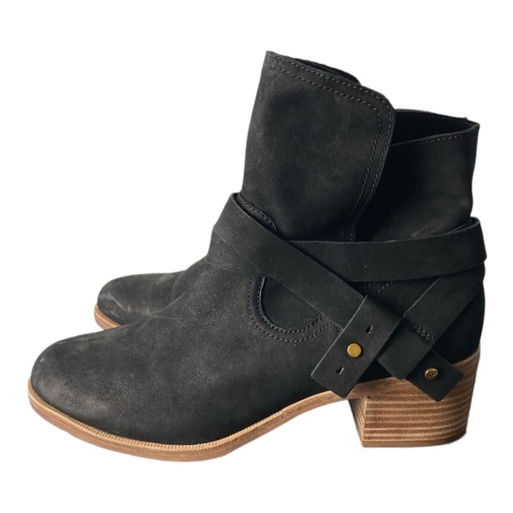 UGG 'Elora' Antilope Boots in Black Womens Size 10 - Picture 1 of 6